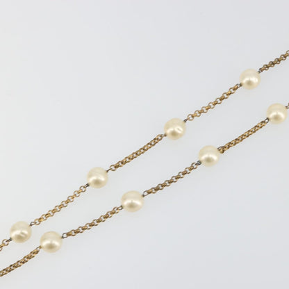 Chanel Pearl Station Metal and Faux Pearl, Gold, Metal, Necklace