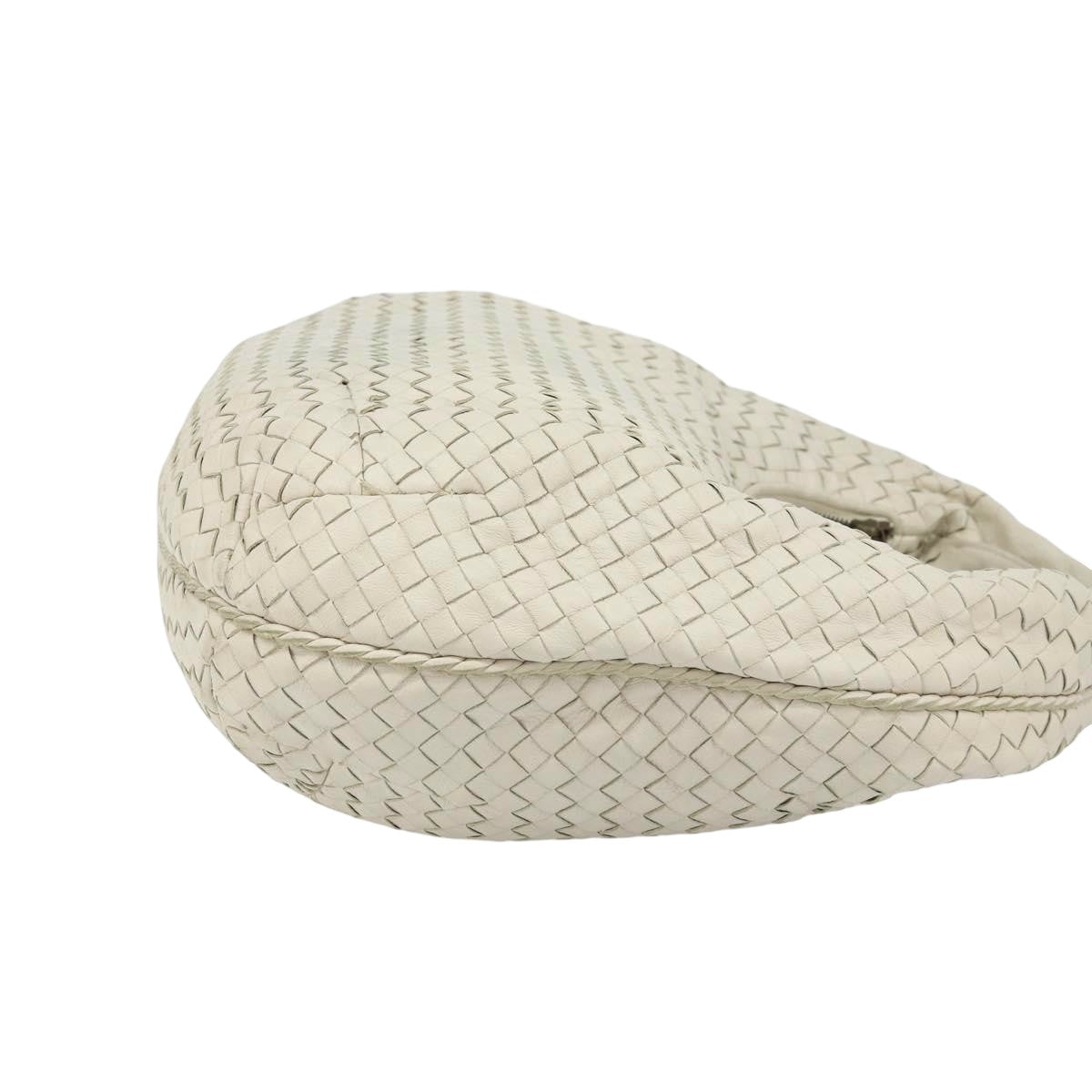 Bottega Veneta Zip Hobo Intrecciato, White, Leather, Handbag