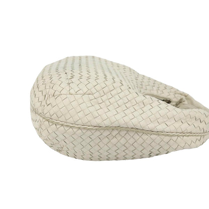 Bottega Veneta Zip Hobo Intrecciato, White, Leather, Handbag