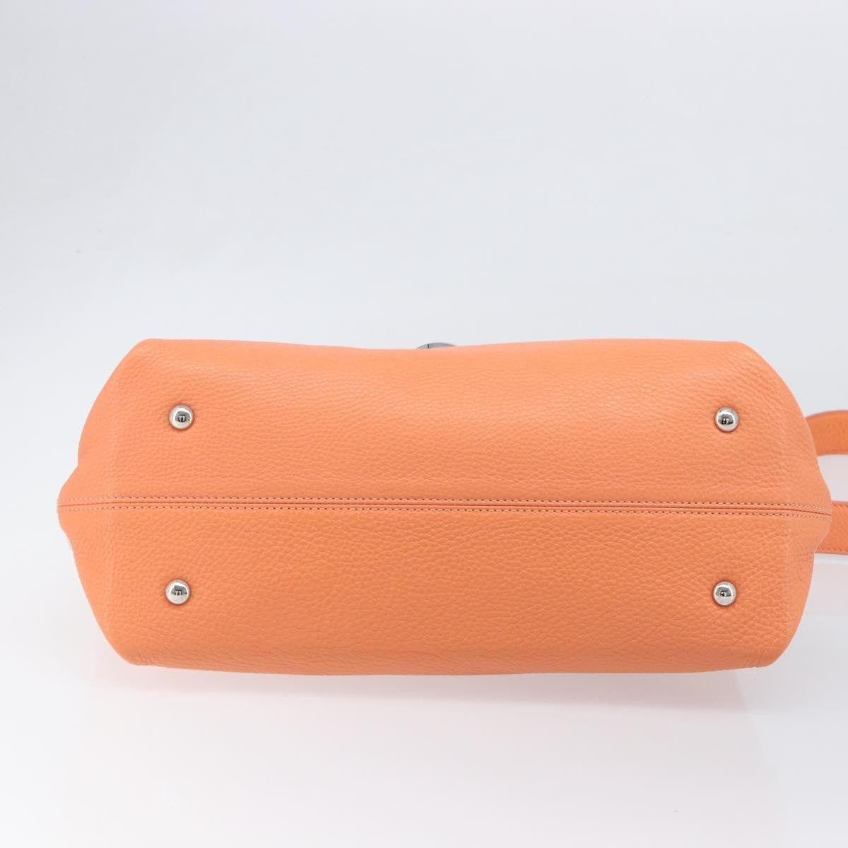 Salvatore Ferragamo Sofia Satchel Leather, Orange, Leather, Handbag