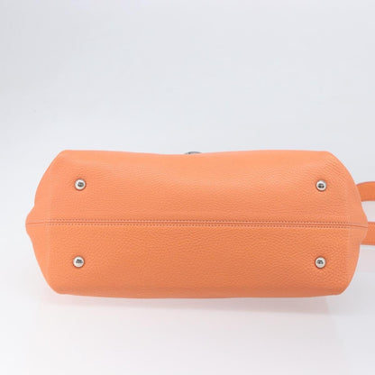 Salvatore Ferragamo Sofia Satchel Leather, Orange, Leather, Handbag