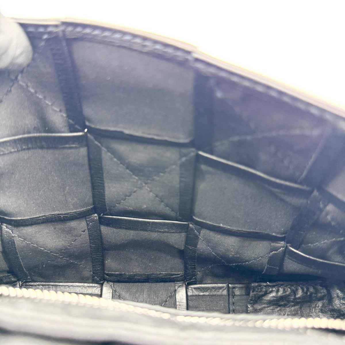 Bottega Veneta Brick Cassette Maxi Intrecciato Leather, Black, Leather, Shoulder Bag