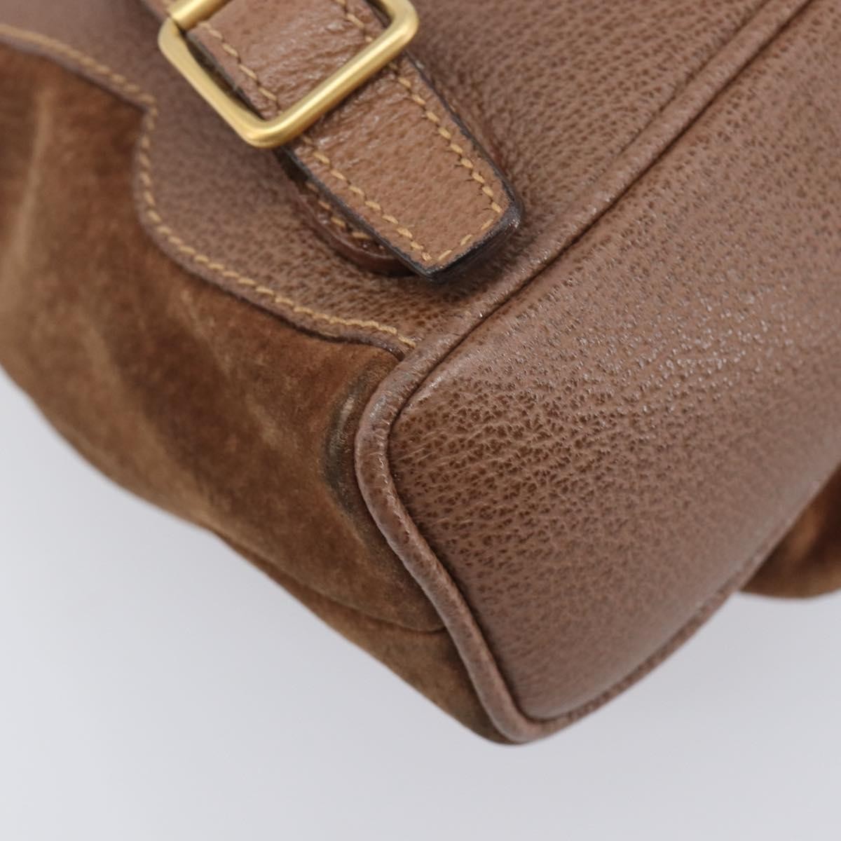 Gucci Vintage Bamboo Suede, Brown, Suede, Backpack