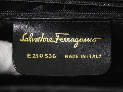 Salvatore Ferragamo Convertible Top Handle Leather, Black, Leather, Handbag