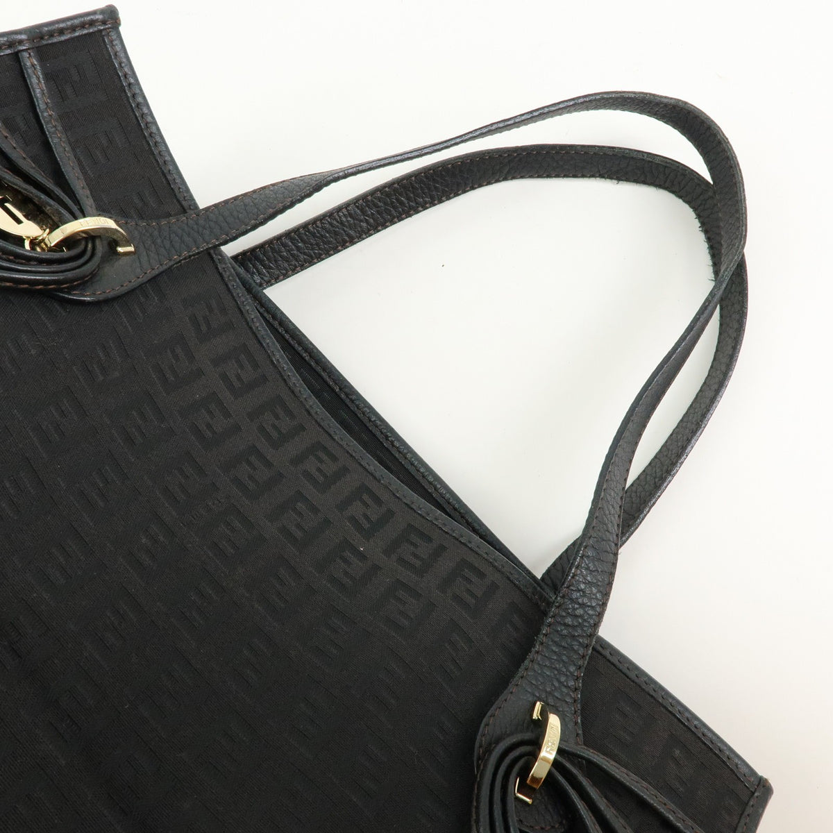Fendi Vintage Shopping Zucchino Canvas, Brown, Canvas, Tote Bag