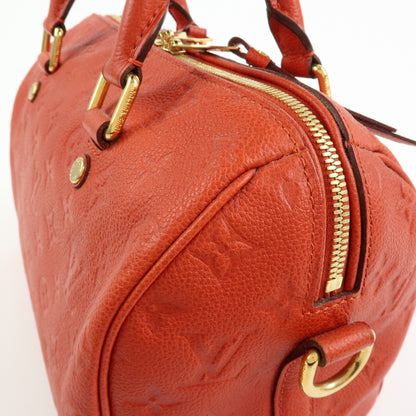 Louis Vuitton Speedy Bandouliere Monogram Empreinte Leather, Orange, Leather, Handbag