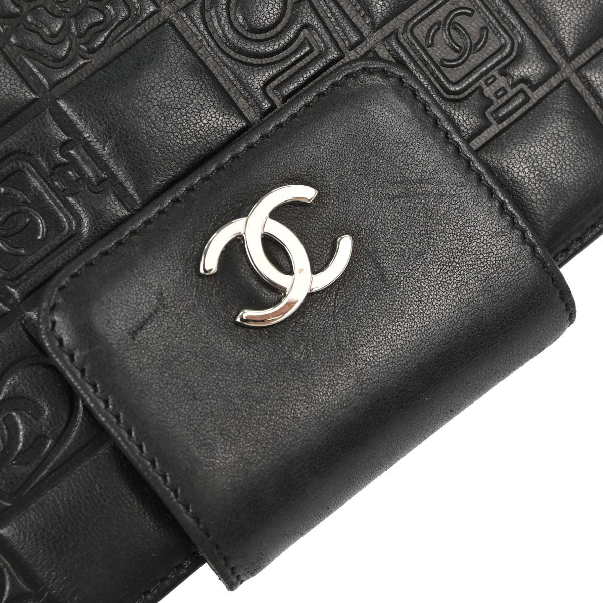 Chanel Lucky Symbols French Embossed Quilted Leather, Black, Leather, Wallet