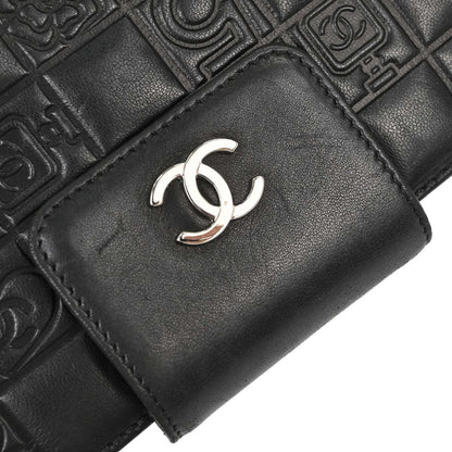 Chanel Lucky Symbols French Embossed Quilted Leather, Black, Leather, Wallet