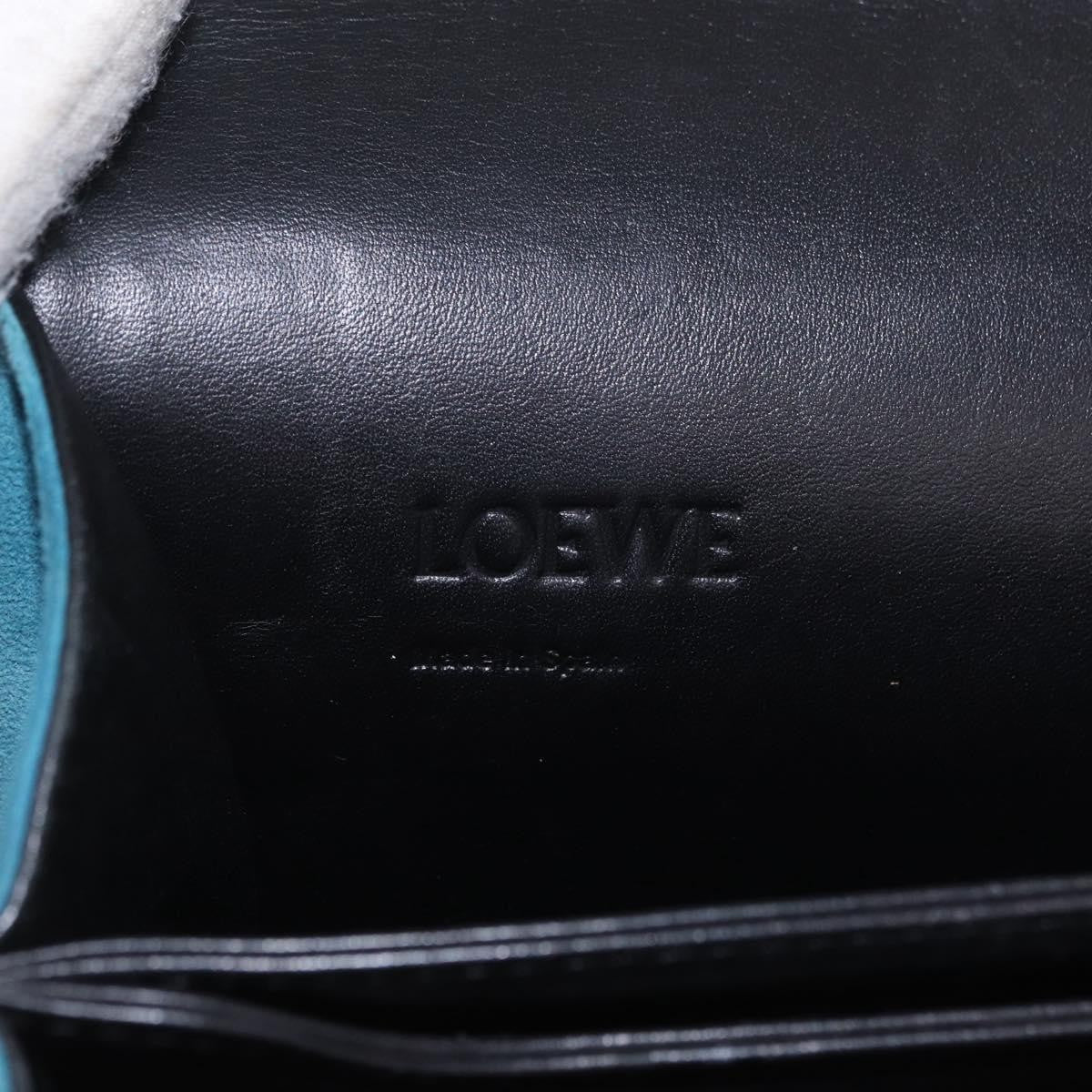 Loewe Barcelona Suede with Leather, Blue, Suede, Shoulder Bag