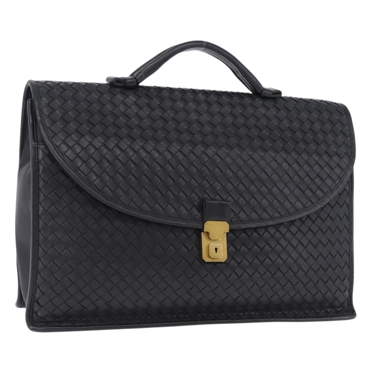 Bottega Veneta Envelope Intrecciato Nappa, Black, Leather, Briefcase