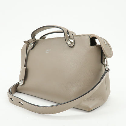 Fendi By The Way Satchel Leather, Beige, Leather, Handbag