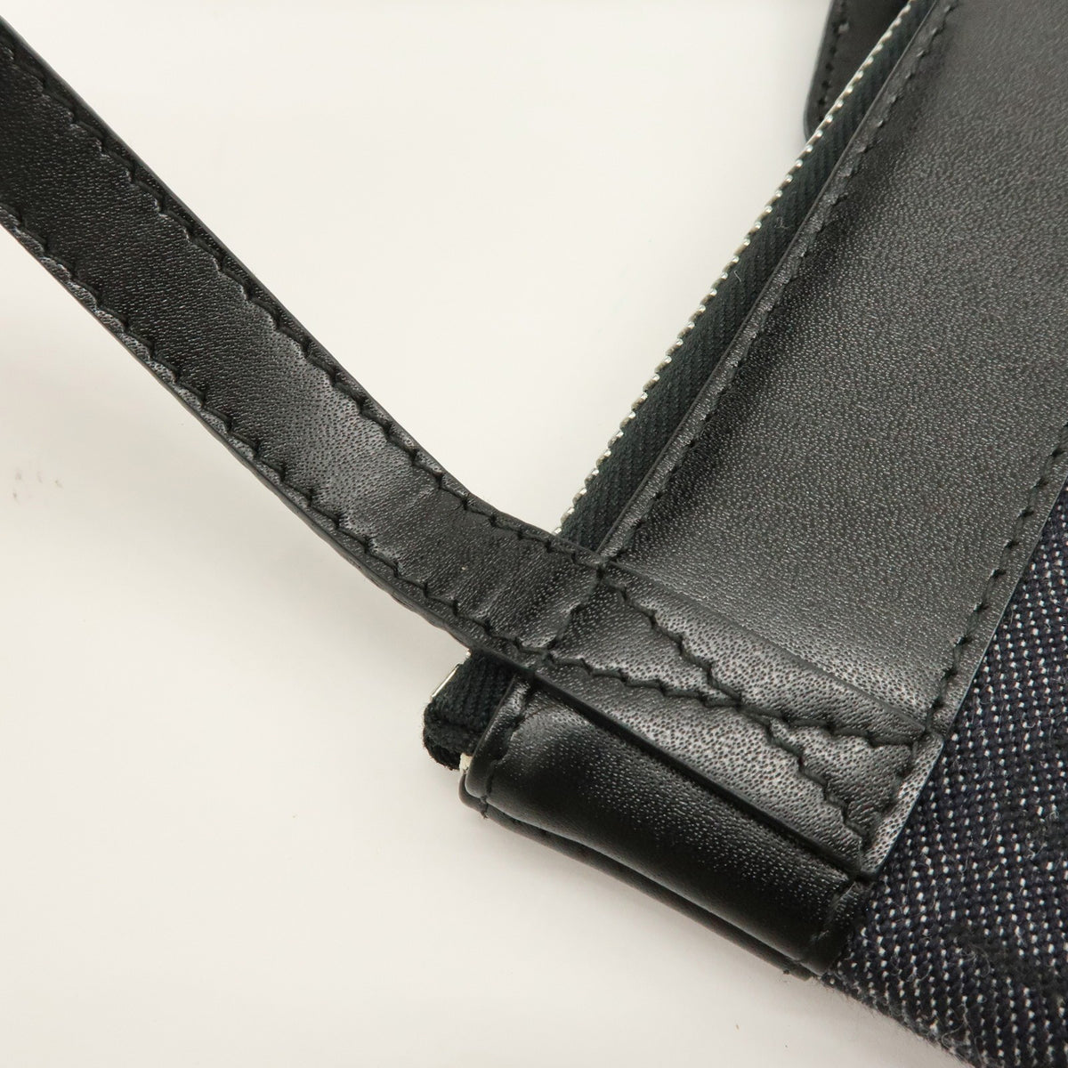 Bvlgari Logomania Canvas with Leather, Black, Denim, Shoulder Bag