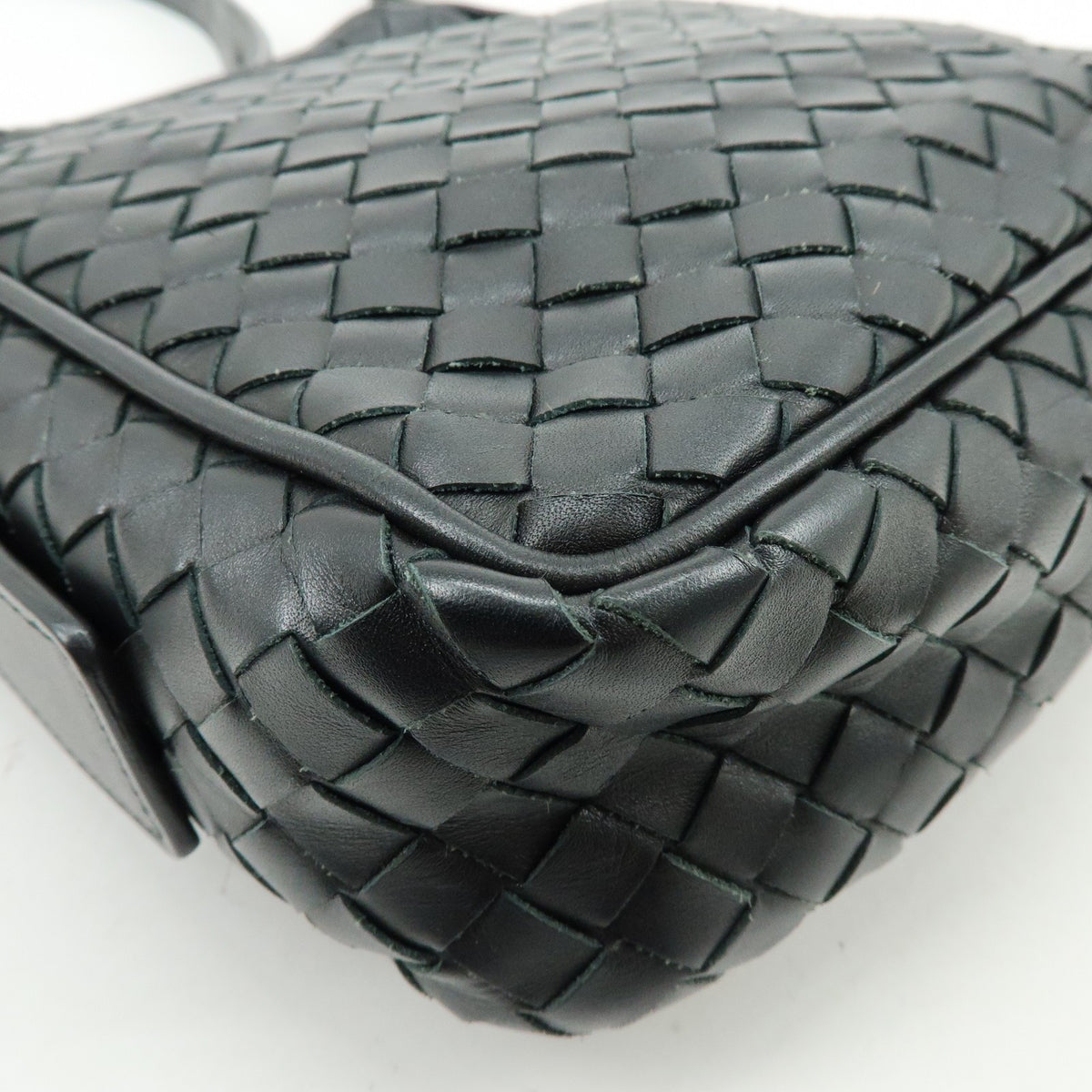 Bottega Veneta Front Pocket Messenger Intrecciato Nappa, Black, Leather, Handbag