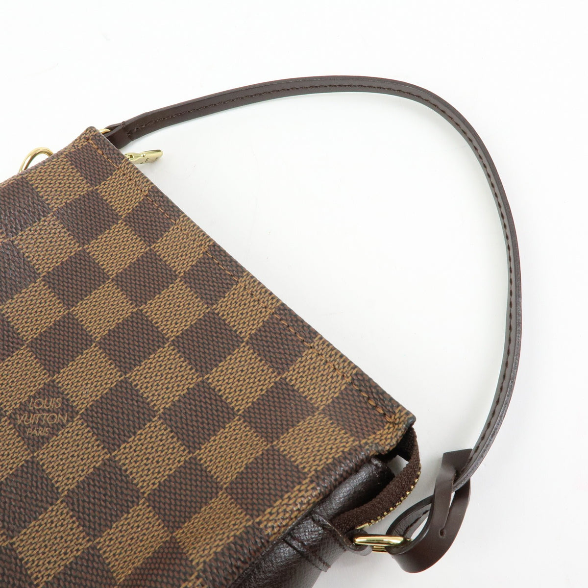 Louis Vuitton Trousse Make Up Damier, Brown, Canvas, Clutch