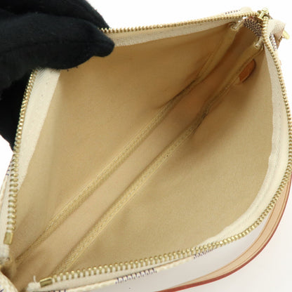 Louis Vuitton Pochette Accessoires Damier, White, Canvas, Clutch