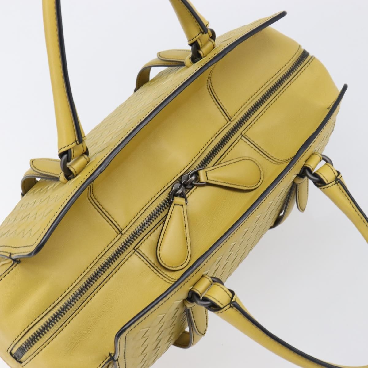 Bottega Veneta Monaco Nappa Leather With Intrecciato Detail, Yellow, Leather, Handbag