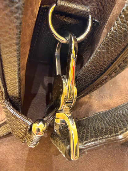 Cartier Marcello Leather, Brown, Suede, Handbag