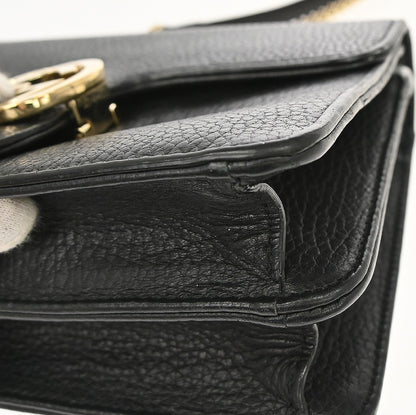 Gucci Interlocking Leather, Black, Leather, Shoulder Bag
