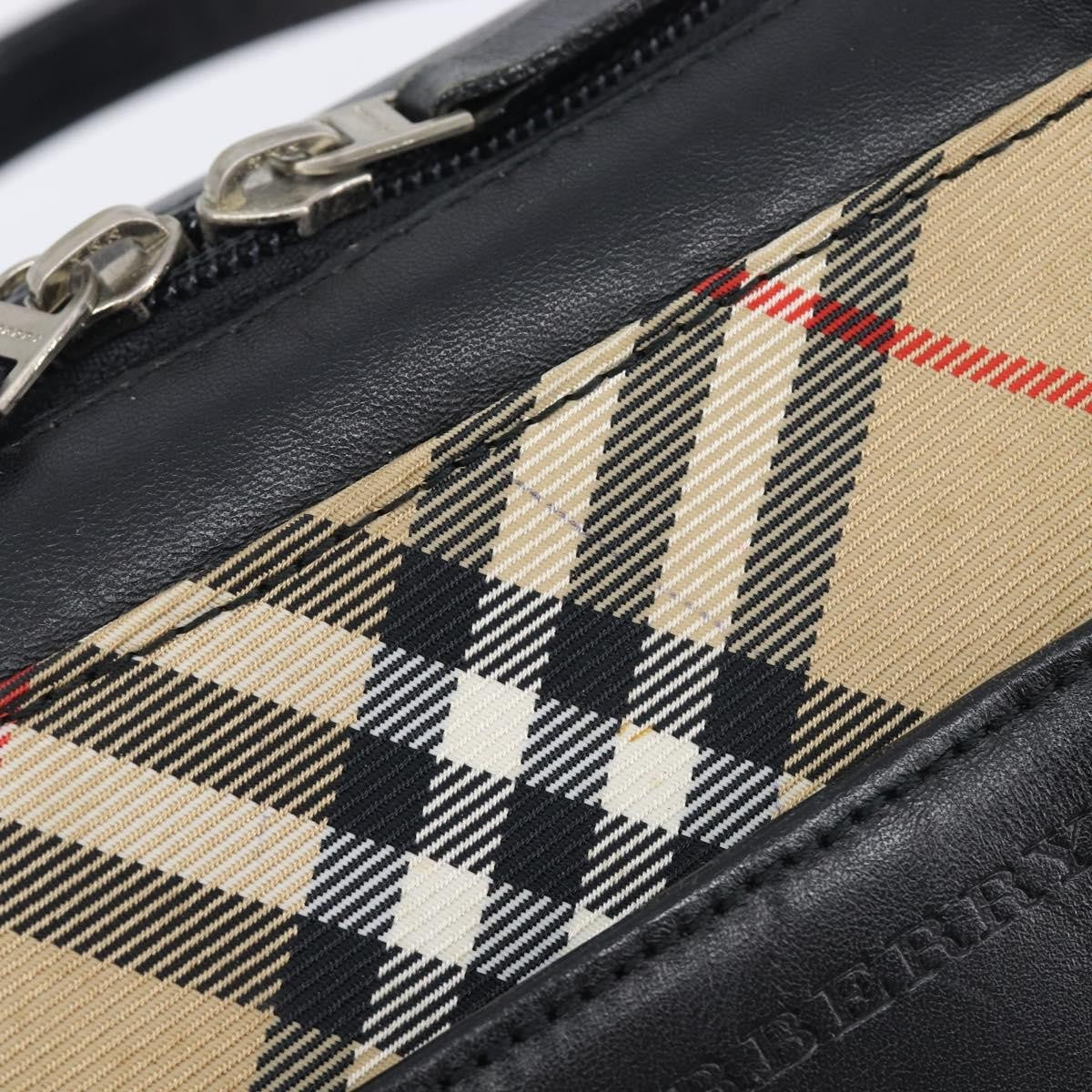 Burberry Nova Check Leather and Nylon, Black, Leather, Handbag