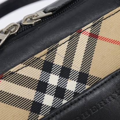Burberry Nova Check Leather and Nylon, Black, Leather, Handbag