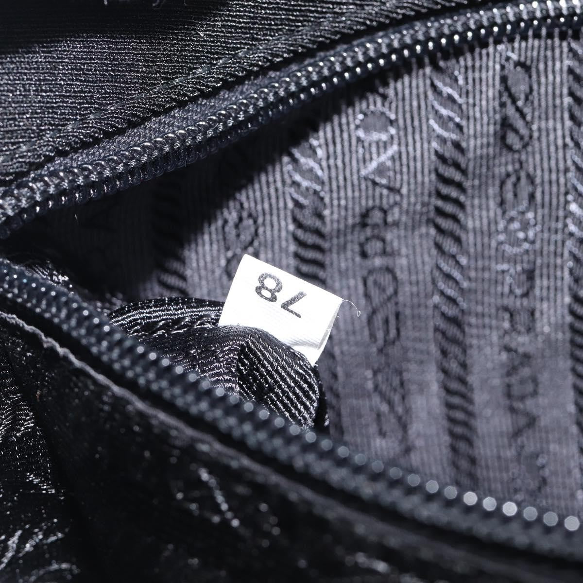 Prada Plastic Chain Flap Bag Canvas, Black, Cotton, Shoulder Bag