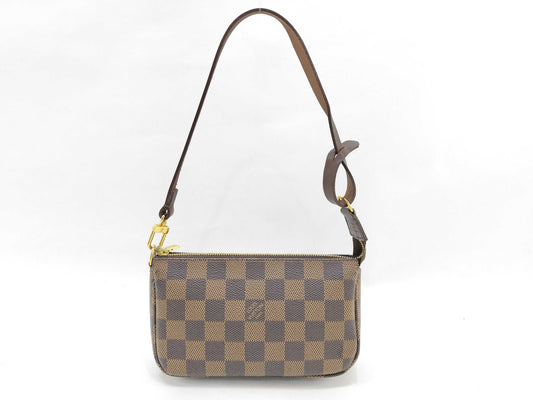 Louis Vuitton Pochette Accessoires Damier, BROWN, CANVAS, Clutche & pouche