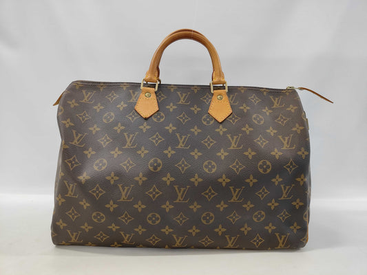 Louis Vuitton Round Speedy Bag Monogram Denim, Brown, Canvas, Handbag