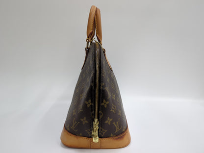Louis Vuitton Alma Handbag Monogram Canvas, Brown, Canvas, Handbag