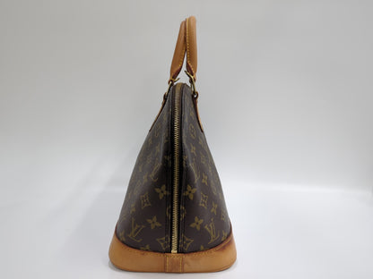 Louis Vuitton Alma Handbag Monogram Canvas, Brown, Canvas, Handbag