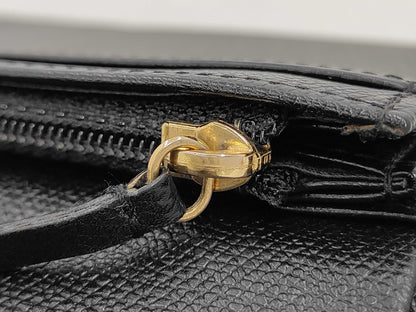 Chanel CC Logo Zipper Long Bifold Leather, Black, Leather, Wallet
