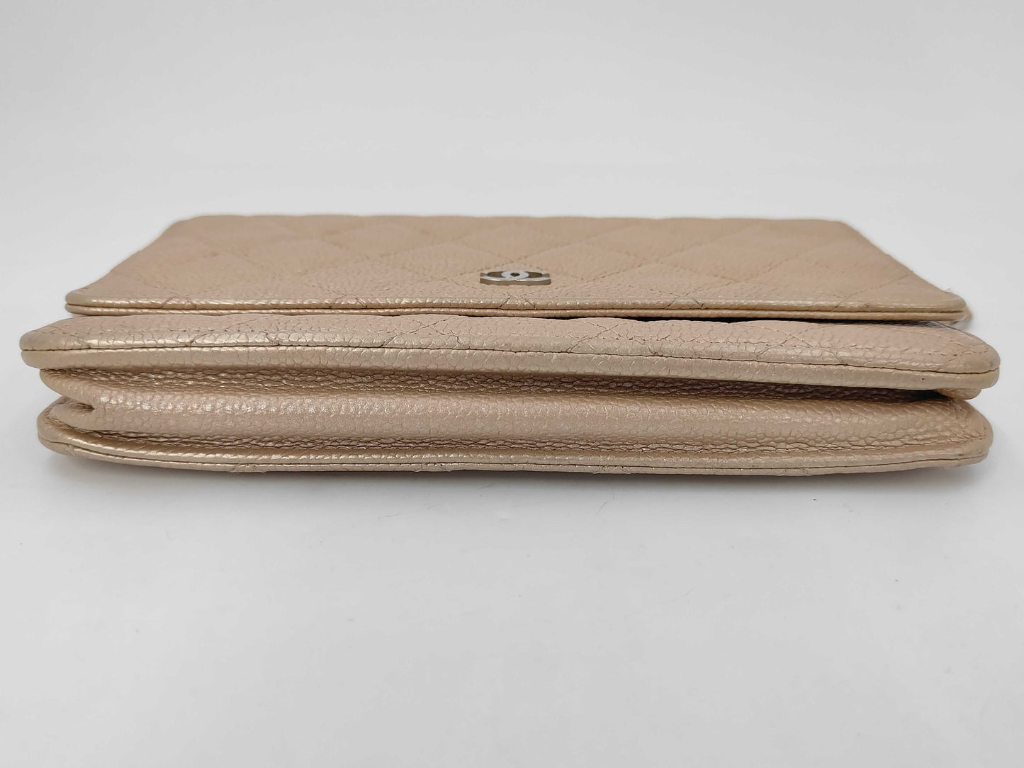 Chanel Wallet on Chain Quilted Iridescent Caviar, Gold, Leather, Wallet