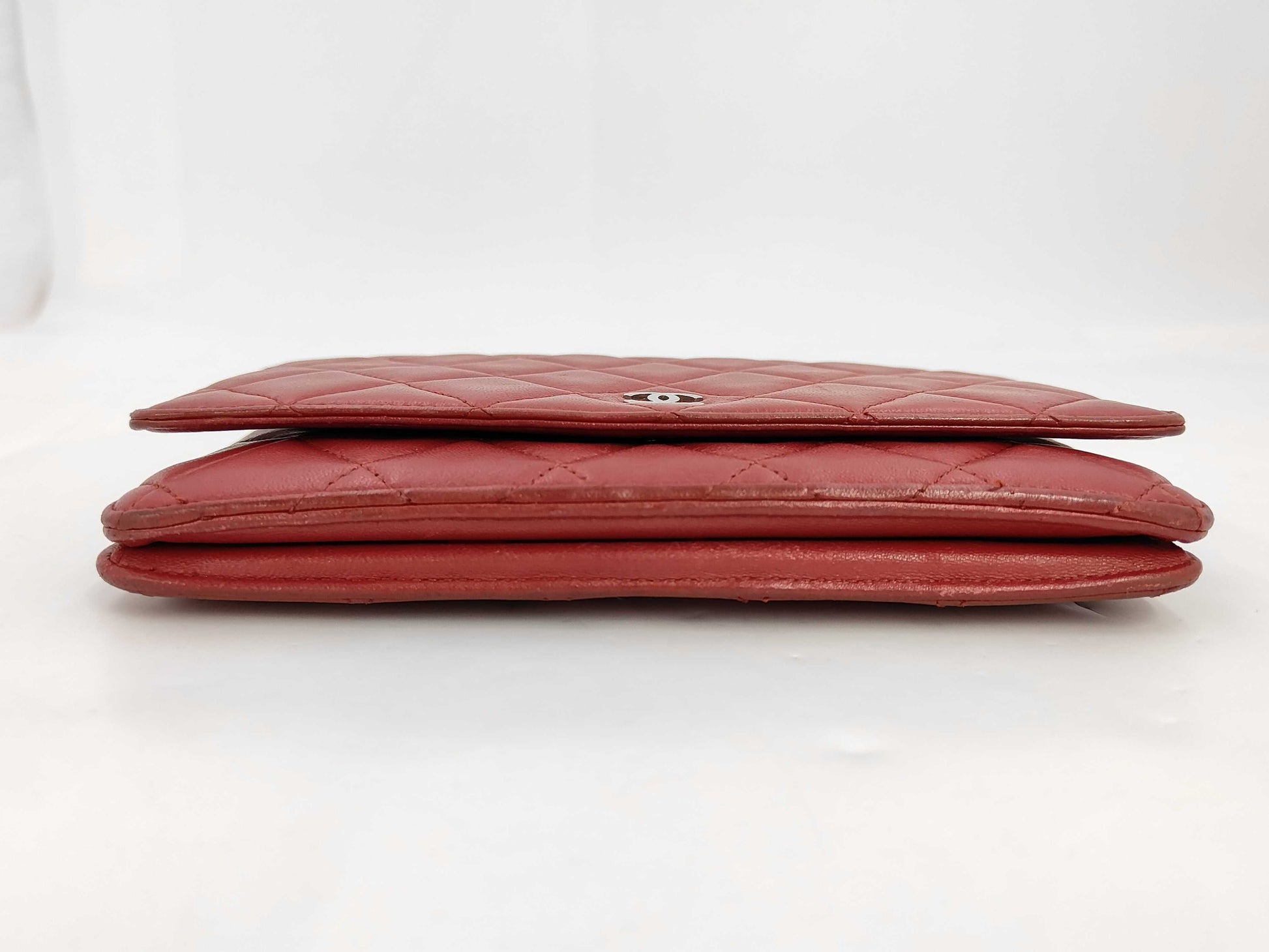 Chanel Timeless CC Wallet on Chain Quilted Goatskin, Red, Leather, Shoulder Bag