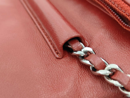 Chanel Timeless CC Wallet on Chain Quilted Goatskin, Red, Leather, Shoulder Bag