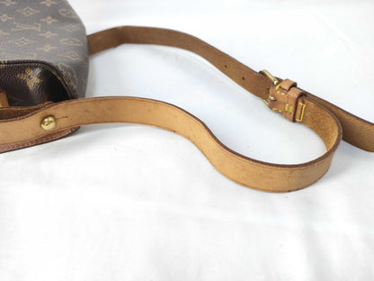 Louis Vuitton Cartouchiere Handbag Monogram Canvas, Brown, Canvas, Shoulder Bag
