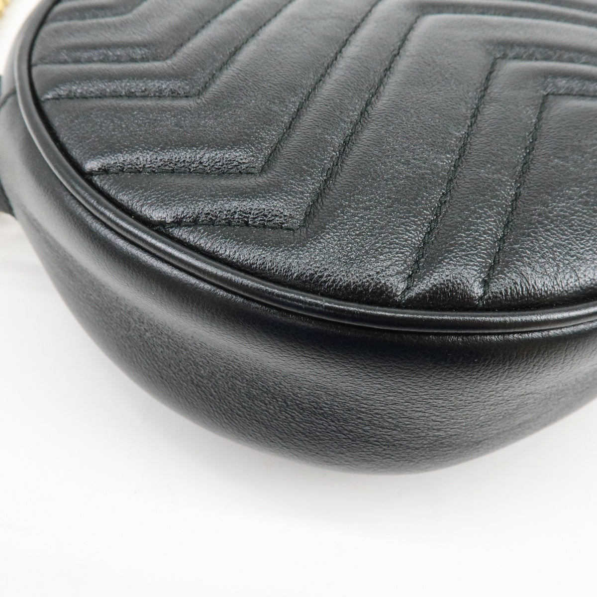 Gucci GG Marmont Round Matelasse Leather, Black, Leather, Shoulder Bag