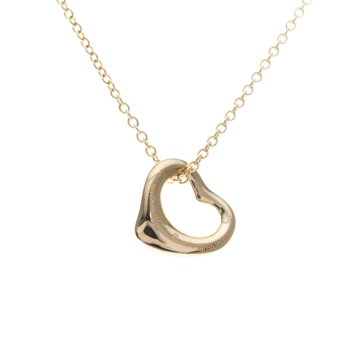 Tiffany & Co. Elsa Peretti Open Heart Pendant 18K Yellow Gold, Gold, Pink Gold, Necklace