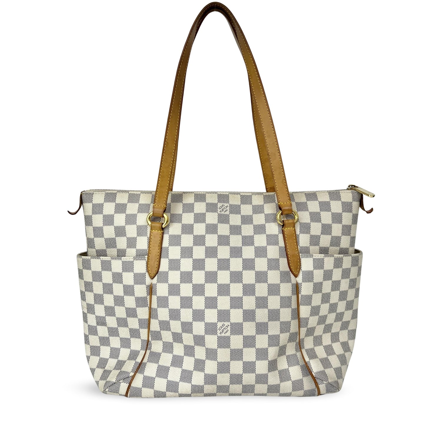 Louis Vuitton Totally Handbag Damier azur, White, Canvas, Handbag