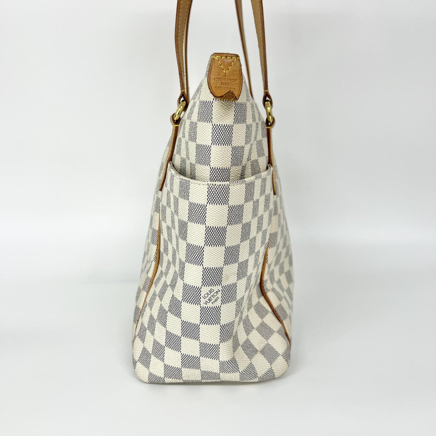 Louis Vuitton Totally Handbag Damier azur, White, Canvas, Handbag
