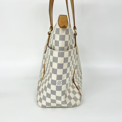 Louis Vuitton Totally Handbag Damier azur, White, Canvas, Handbag