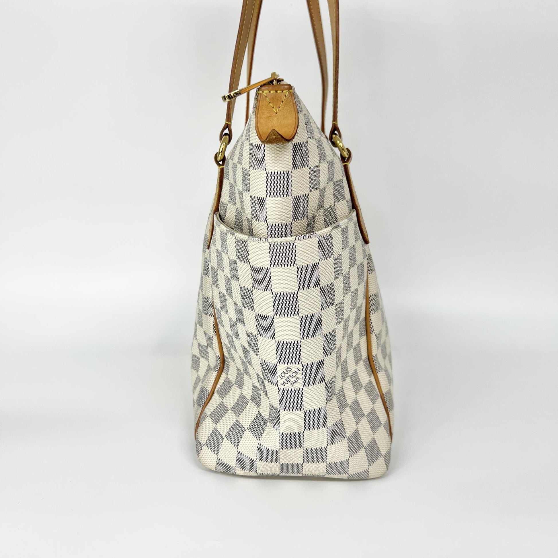 Louis Vuitton Totally Handbag Damier azur, White, Canvas, Handbag