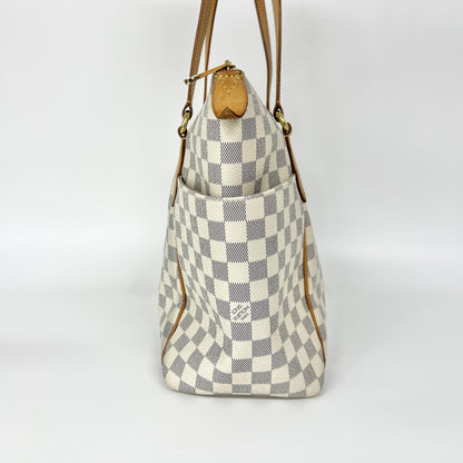 Louis Vuitton Totally Handbag Damier azur, White, Canvas, Handbag