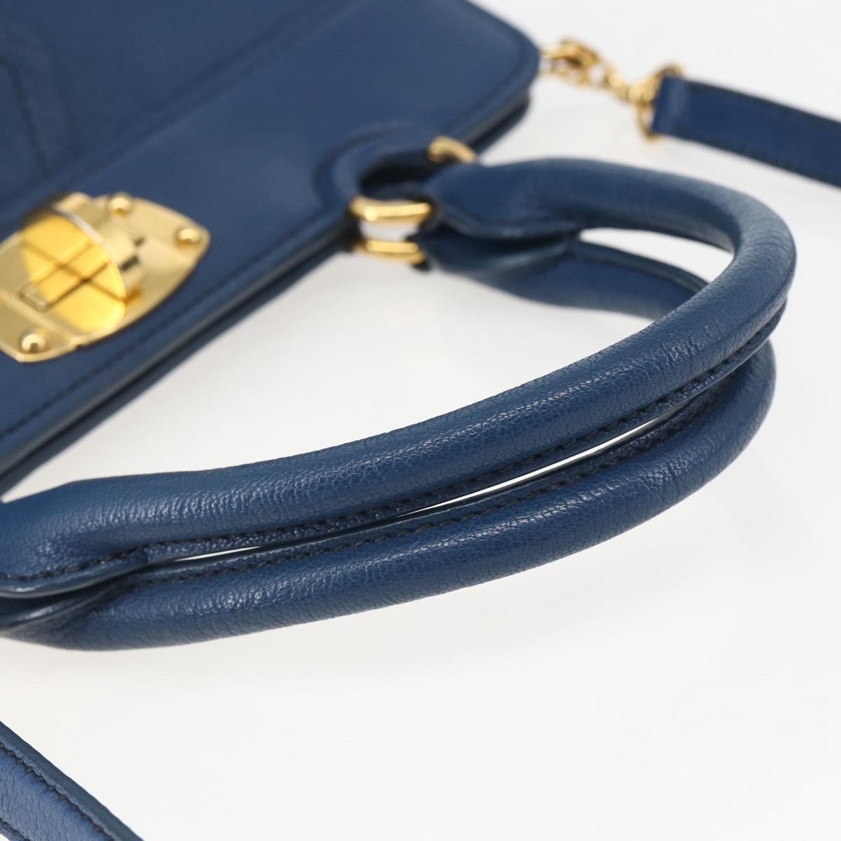 Miu Miu Vintage Leather, Blue, Leather, Tote Bag