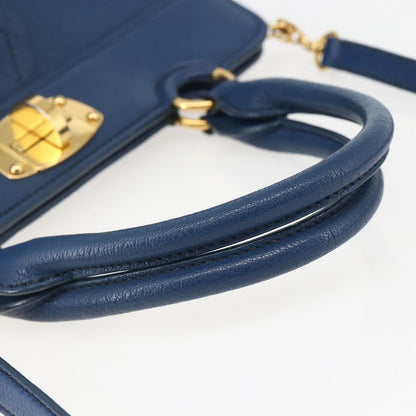 Miu Miu Vintage Leather, Blue, Leather, Tote Bag
