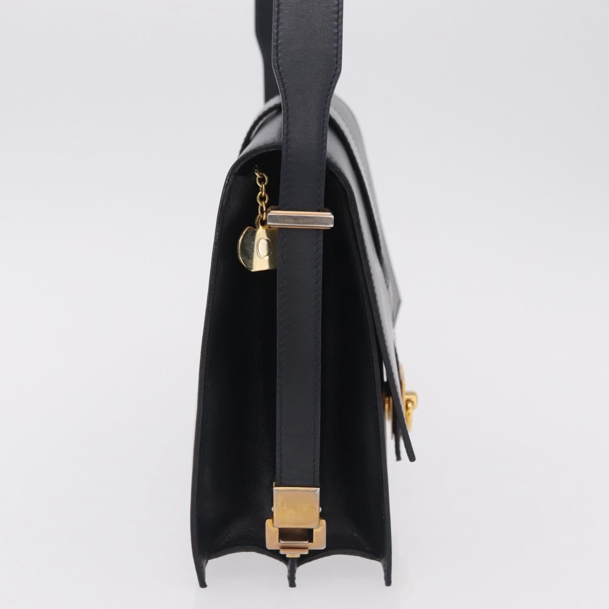 Celine Shoulder Leather, Navy, Leather, Shoulder Bag