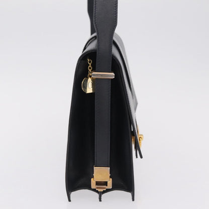 Celine Shoulder Leather, Navy, Leather, Shoulder Bag