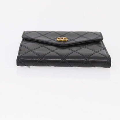 Chanel CC Compact Quilted Caviar, Black, Leather, Wallet