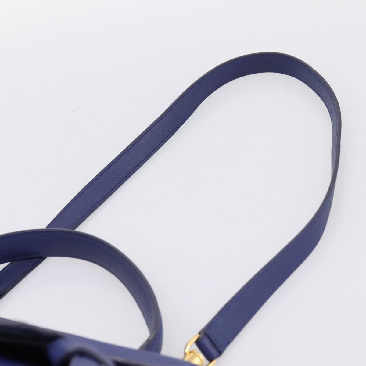 Celine Belt Leather, Blue, Leather, Handbag