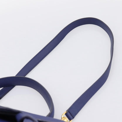 Celine Belt Leather, Blue, Leather, Handbag