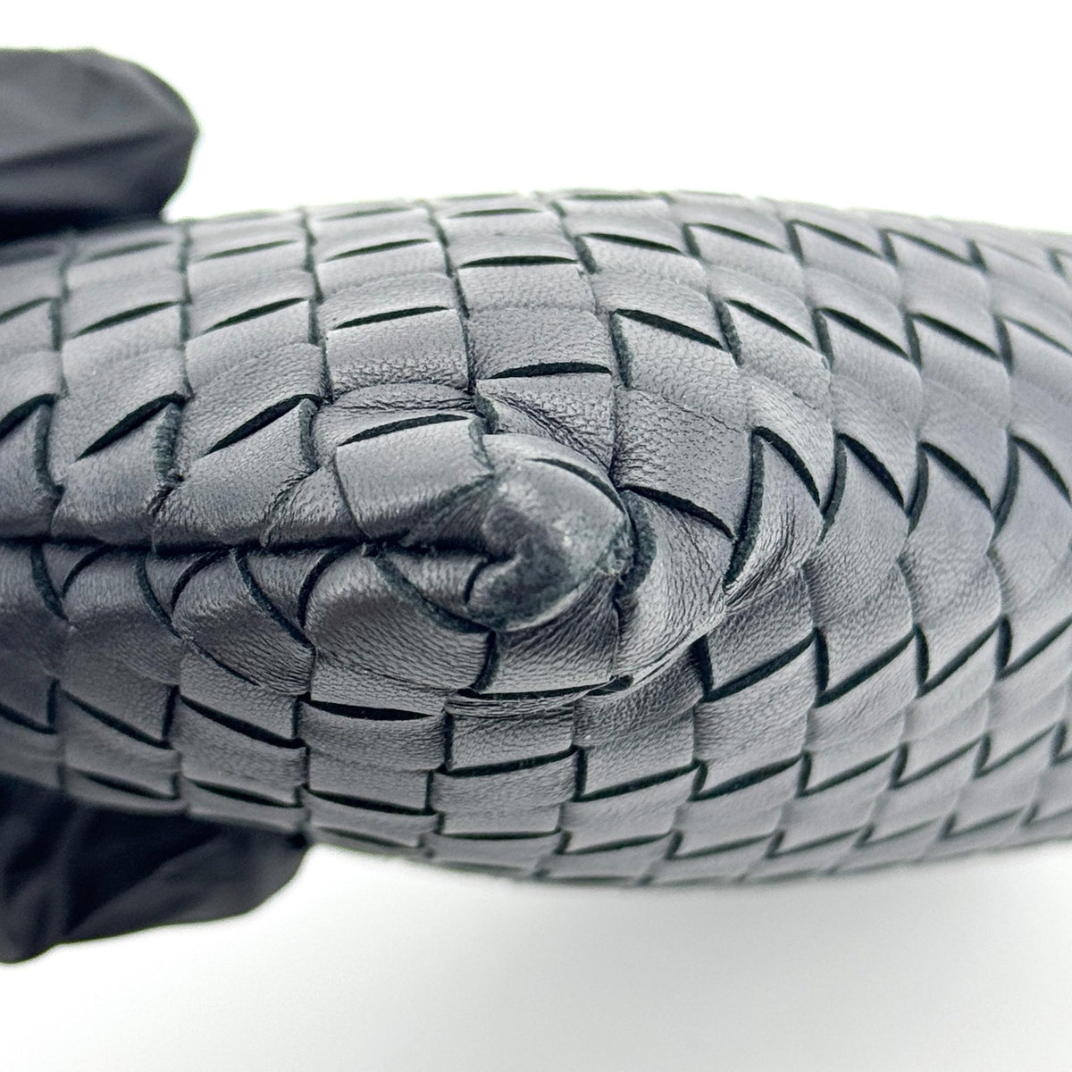 Bottega Veneta Handle Intrecciato Nappa, Black, Leather, Clutch