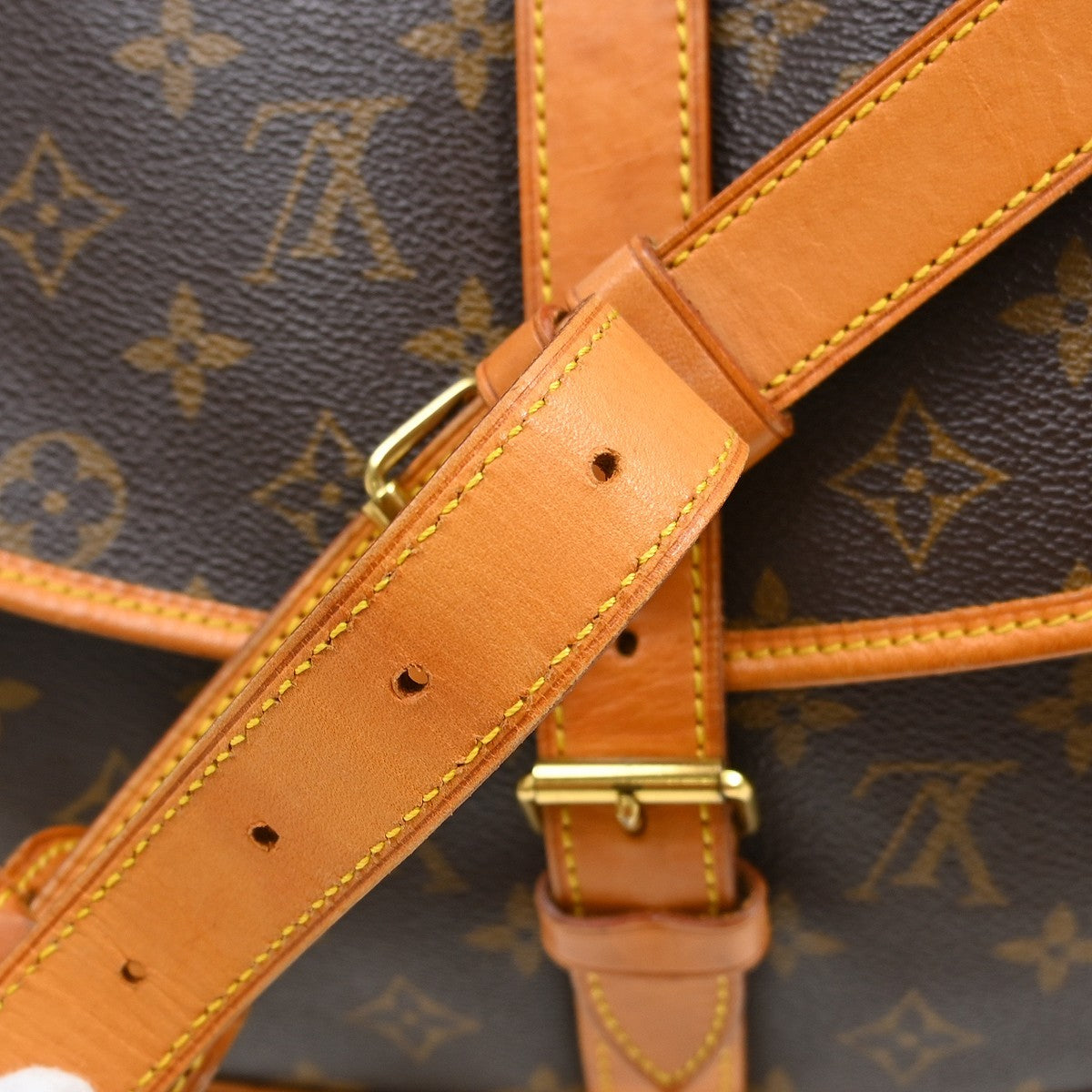 Louis Vuitton Saumur Monogram, Brown, Canvas, Shoulder Bag